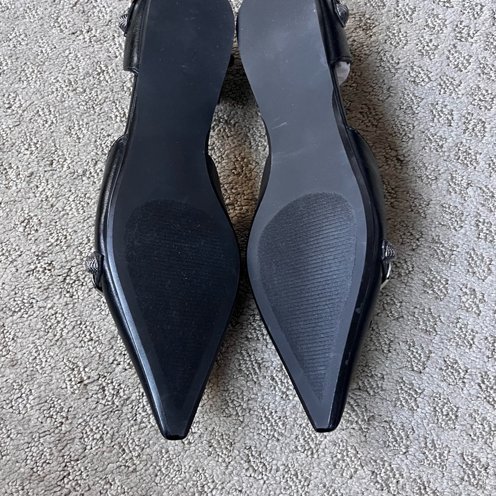 Steve Madden Black Silver-Studded Flats - Picture 4 of 4